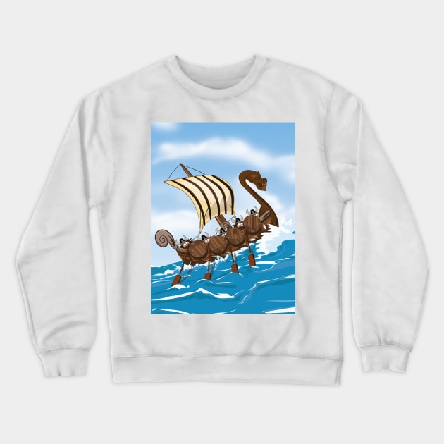 Viking Long Boat Crewneck Sweatshirt by nickemporium1